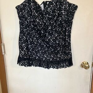 Vintage Torrid Corset Size 4  Black and White Lace top removable straps